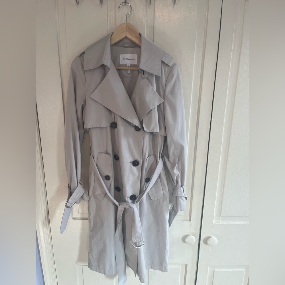 BCBGeneration Women's Light Gray Trench Coat